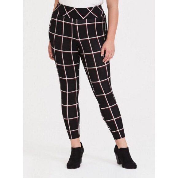 Torrid Studio Luxe Ponte Pixie Pants Size 00 M L Pockets Crop Stretch Tartan NEW - Picture 4 of 11